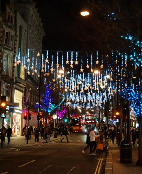 Oxford Street  christmas lights świąteczne światełka London Londyn
