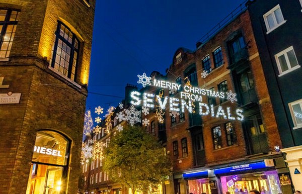  christmas lights świąteczne światełka London Londyn Seven Dials